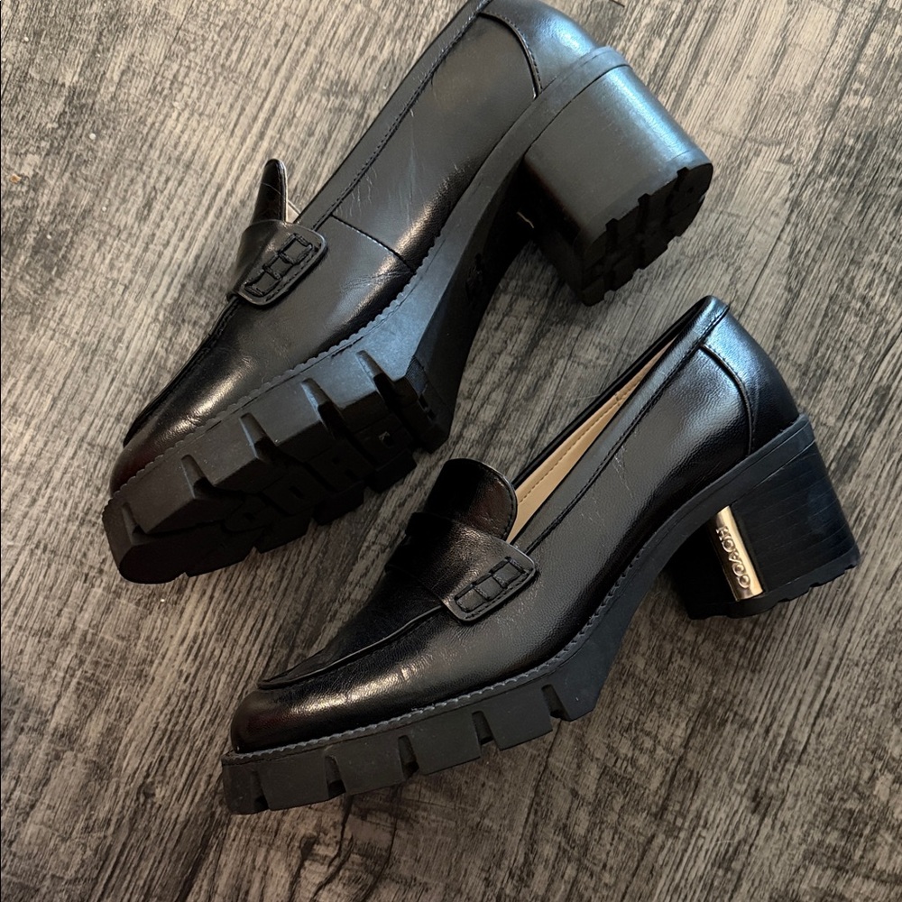 Coach Women's Black Chunky Loafers - Picture 4 of 5